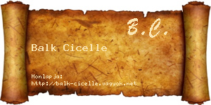 Balk Cicelle névjegykártya